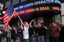 Festejos en las calles de Estados Unidos <br>tras la muerte de Bin Laden.