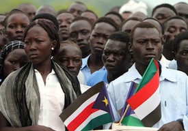 En Juba, jóvenes del Sur el día del referendum.