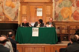 De izquierda a derecha: el cardenal Jorge María <br>Mejía, Gianni Valente y Massimo Borghesi.