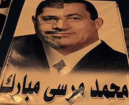 Una pancarta anti-Morsi.