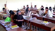 Un aula en la universidad indígena de Nopoki.