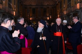 Bartolomé I y el cardenal Scola.