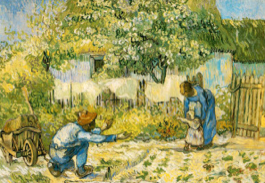 “Los primeros pasos”, Van Gogh, 1889.