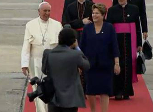 El Papa con la presidenta de Brasil.