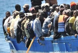 Inmigrantes en Lampedusa.