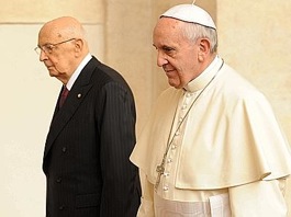 El Papa Francisco en su visita al Quirinal.