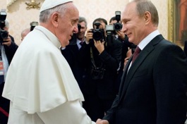 Putin con el papa Francisco.