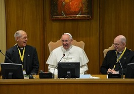 El Papa Francesco en el encuentro con la USG.