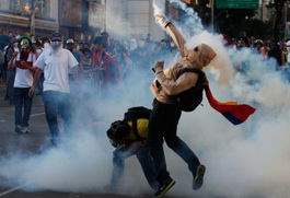 Protestas contra el gobierno en Caracas.