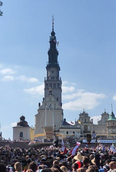 La llegada de los peregrinos a Czestochowa.