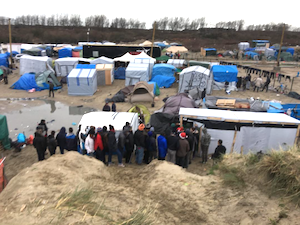 El campo de refugiados de Calais, al norte de Francia.